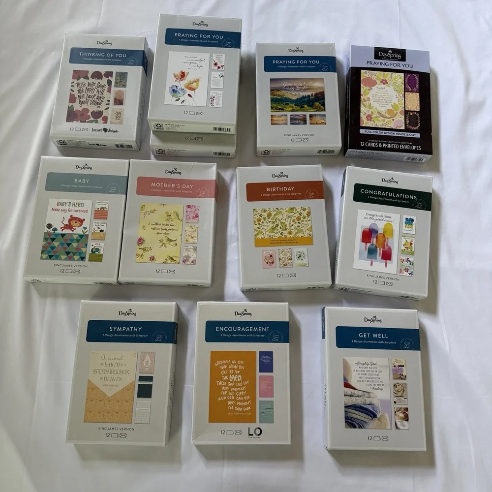 Lot Of 12 DaySpring Christian Greeting Card Box Sets Sympathy Birthday Baby